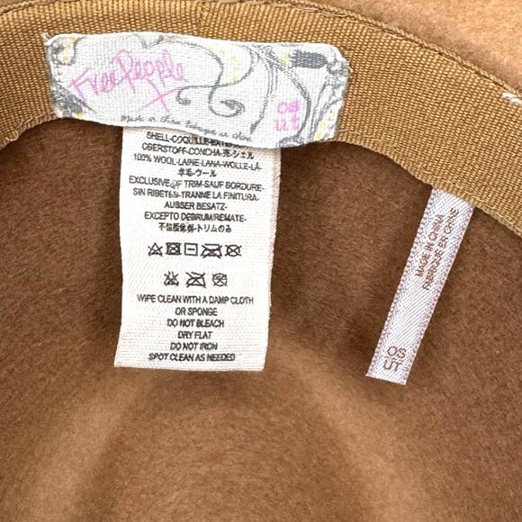 FREE PEOPLE Wool Fedora Hat Women's Boho Casual Hippie Festival Neutral Coastal - Picture 8 of 11